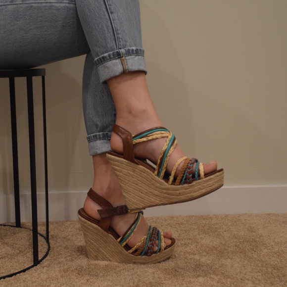 Colourful Strappy wedges - Picture 1 of 2